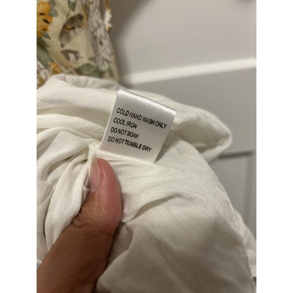 Kiss The Sky Tiered Maxi Dress Puff Sleeve Open Back Cutout Ditsy Floral Size M - Picture 7 of 8